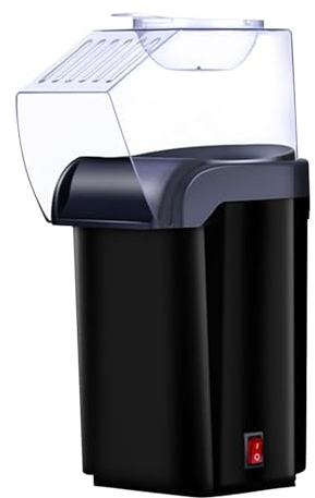 Hmtbet Maquina Palomitas, Palomitero Electrico de 1200W con Circulación de Aire Caliente, Palomitas Dulces con Un Solo Toque para Noches de Cine/Bocadillos/Fiestas,Negro