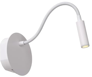 LUCIDE JOLIJN - wiederaufladbare Bettlampe/Wandleuchte - Akku/Batterie - Ø 11 cm - LED - 1x2W 3000K - Magnetisch - Weiß