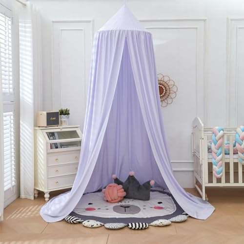 Odot Betthimmel Babybett, Betthimmel Mädchen und Jungen Himmelbett Vorhänge Kinder Baldachin Kinderzimmer Rund Hängende Princess Moskitonetz für Schlafzimmer Babyzimmer (65cm,Helles Violett)