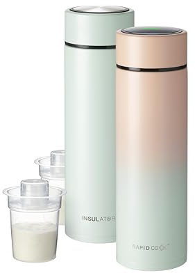 Nuby RapidCool Lot de 2 biberons portables édition limitée – Formule nourrissante en 2 minutes | Idéal pour les biberons de voyage et les repas de nuit | Comprend un distributeur de lait en poudre, un