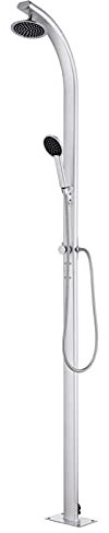 LAPOOH Ducha de jardín, Duchas Exterior Piscina, Ducha Terraza, Ducha para Patio, Ducha Exterior Jardin, de Aluminio 215 cm