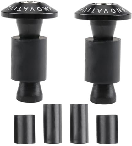 Terminali Manubrio Universale Manopole Blocco Moto Manopole Blocco 7/8 22mm Contrappesi per Manubri da Ø22mm (7/8) (esterno) Contrappesi per Moto Mtb Bici Nero