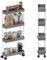 GOOPOOL Carrellino Cucina 4 Livelli, Carrello Bagno Salvaspazio Carrello Portaoggetti Sottile Ruote, Carrello multifunzione da cucina Carrello Organizer per Lavanderia, Grigio