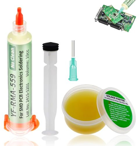 WEILAOK LöTpaste, Löthonig, Solder Paste, Flussmittel Löten, Geruchsarm, Reparaturset für Elektronische Lötarbeiten an Bga/Cpu/Pcb/Smd/Ic-Lötmitteln usw, No-Clean-Formel, 30 G+10 Cc
