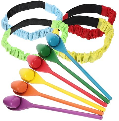 Vaguelly Wooden Spoon Ball Holder Toy for Relay Race Game and Spoon Game Outdoor Playing Toy for Family Activity