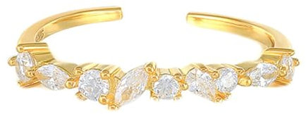Stfery Bagues pour femme en or taille marquise blanc moissanite bague femme or 585 bagues réglable 45 (14,3)-62 (19,7)