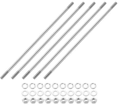 QUARKZMAN 5 piezas Pernos Prisioneros M6x220mm Varillas Roscadas Dobles