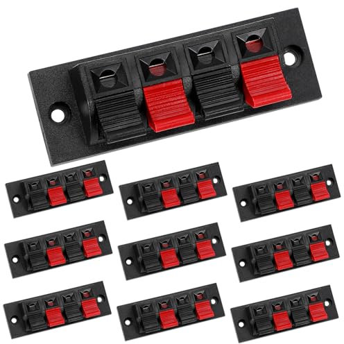 Hemobllo 10 pezzi Connettori per Altoparlanti Morsettiera per Casse Acustiche Terminali Semplici per Installazione Facile Indicatori Positivi e Negativi Compatibile con Casse Auto e