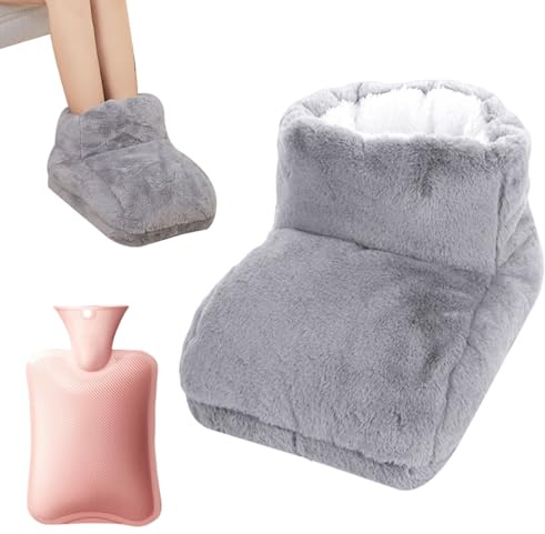 Rppiup Foot Warmer, heated foot warmers with hot water bottle with cover uk, Washable and Removable hot water bottle for feet, 30x25cm Non-Electric feet warmers for women men for Home Office Holiday