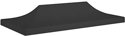 Massbinet Partyzelt-Dach 6x3 m Schwarz 270 g/m² Ersatzdach Pavillon Wasserdicht stabil Winterfest Einzeldach