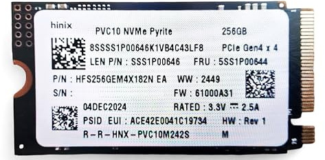 Lenovo SSD 256GB PCIe Gen4 x4 M.2 SKhinix PVC10 NVMe 2242 (HFS256GEM4X182N) (OEM) (BULK)
