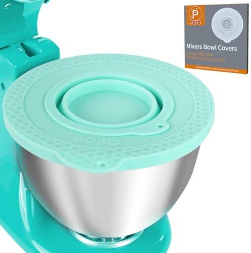 Silicone Mixers Bowl Cover Compatible with Kitchen Aid 4.5-5 Quart Tilt-Head Stand Mixer Bowls with Collapsible Small Bowls (Green)