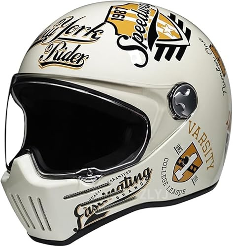 Vintage Integralhelm Motorrad Motorrad Roller Retro Classic Crash Racing Rallye Touring Ece Geprüfter Helm