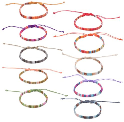20 stycken vänskapsarmband, vävda armband flerfärgad vänskapsarmband justerbar handgjord flätad armband boho surfare armband snörarmband för kvinnor och män