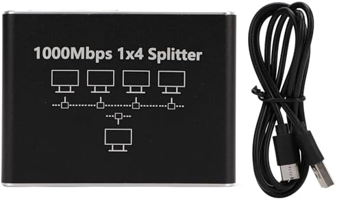 Ethernet Splitter da 1 a 4 gigabit ad alta velocità Splitter internet splitter switch Ethernet per la costruzione in lega di alluminio networking