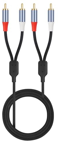 GZLMMY Câble RCA mâle vers 2RCA mâle tressé blindé pour home cinéma, HDTV, amplificateurs, haut-parleurs (5 m)