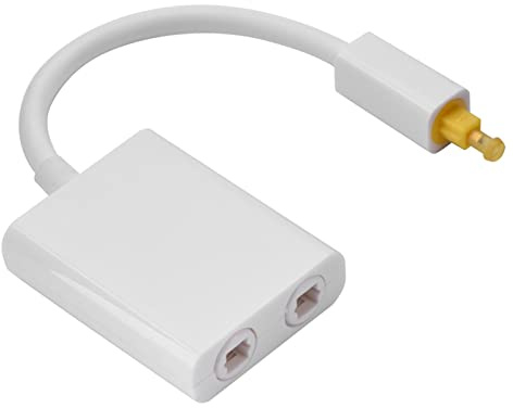 ZDETGU Adattatore Doppio Cavo Splitter Ottico 1x2 per Connettori Placcati Oro Suono Chiaro SPDIF Fibra Ottica per Ricevitore TV Home Theater (WHITE)