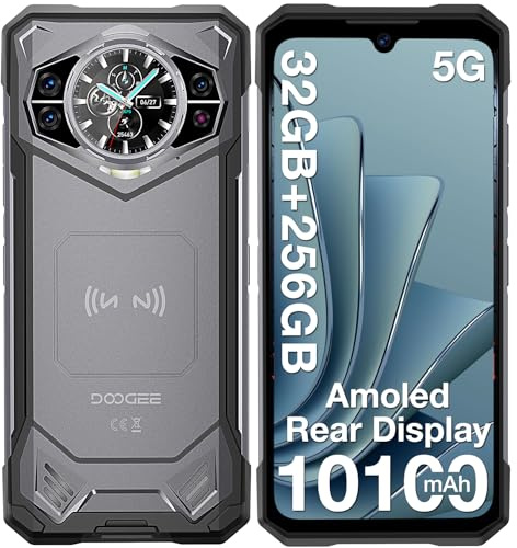 DOOGEERugged S200 Rugged Smartphone 5G, 6.72”FHD+/120Hz Android Rugged Phone with 1.32 AMOLED Rear Display, 10100mAh/33W, 32GB+256GB/2TB, 100MP+20MP+20MP Night Vision Camera, WiFi 6/NFC/Fingerprint