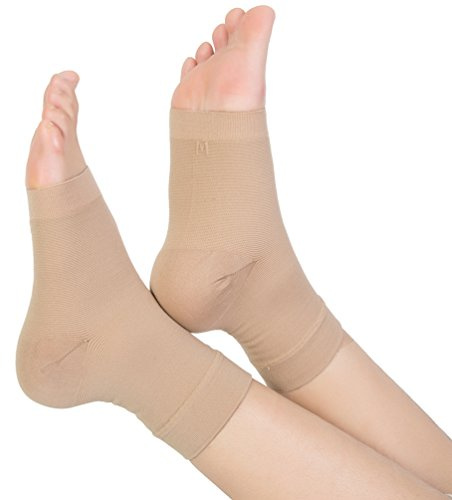 TOFLY Calzini per Fascite Plantare, Calzini a Compressione, 1 Paio, Medical Classe II 20 – 30 mmHg Compressione Maniche per Uomini e Donne, Supporto per Arco, Piedi e Caviglie, Allevia il, Beige M