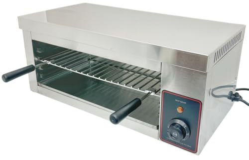 Chef-Hub Commercial Electric Salamander Grill - Commercial Toaster - 2Kw Stainless Steel - Wall Mounter or Tabletop - Thermostat 50-300 oC