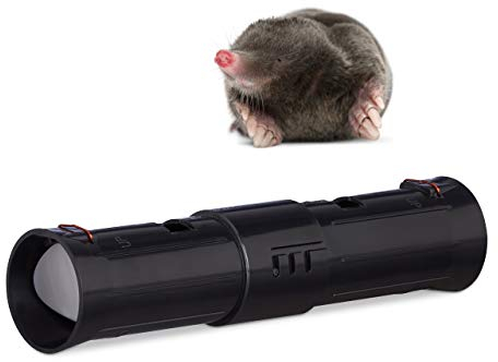 Relaxdays Trappola per talpa, lunghezza regolabile, controllo Aperture, Plastica, 27 x 6 x 6 cm, Nero