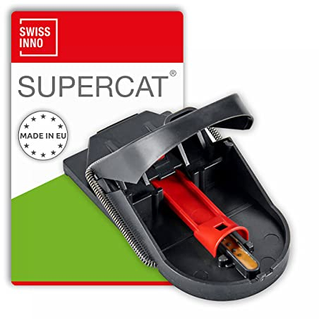 SWISSINNO Trappola per Topi PRO SuperCat – 2 Trappole a scatto con esca al burro di arachidi – Sistema brevettato Easy Catch – Eliminazione immediata – Riutilizzabile Igienica Robusta