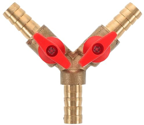 Cabilock Y-Förmiges Dreiwegeventil Kugelhahn 10Mm Schlauchanschluss Gasrohrverteilungsschalter Mit Klemmen Für Gartenbewässerung Und Kraftstoffsysteme