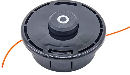 SWNKDG Fadenkopf M10x1,25 Links mit Tippautomatik Rasentrimmer Kopf Mähkopf Doppelfadenkopf Fadenspule Nylonfaden für Benzin Motorsense Freischneider