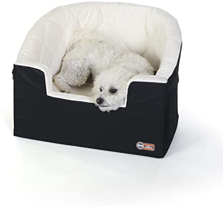 K&H Bucket Booster Dog Car Seat, Cat & Dog Booster Seat, Large Black/Cream