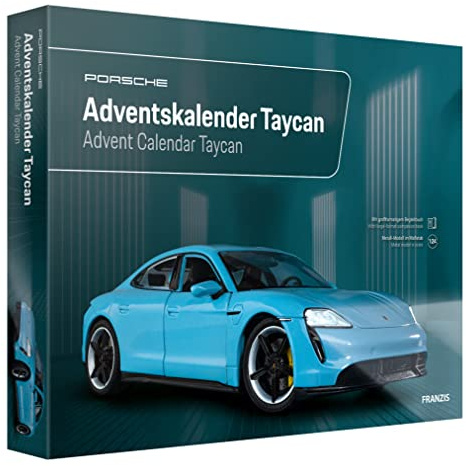 FRANZIS 67203 - Porsche Taycan Adventskalender frozen blue, Modellbau 1:24