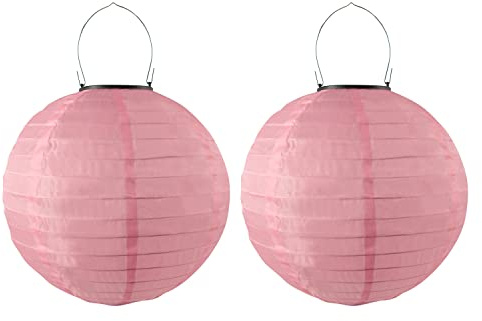 Lampions Solar Outdoor Himmel 2 Stück LED Laterne Wasserdicht Nylon Hängende Gartenlaterne 25cm Solarleuchten für Garten, Hof, Terrasse, Hochzeit, Halloween,
