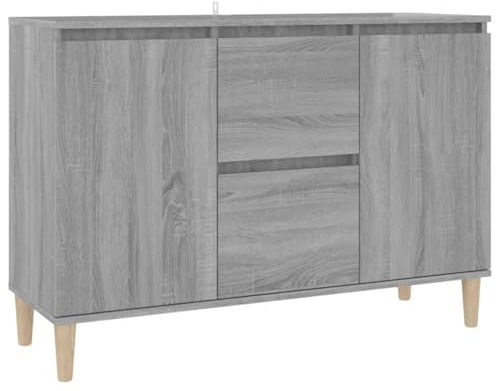 vidaXL Aparador, Armario Consola con Almacenamiento, Mueble para Teléfono, Organizador para Hogar Salón, Madera de Ingeniería Gris Sonoma