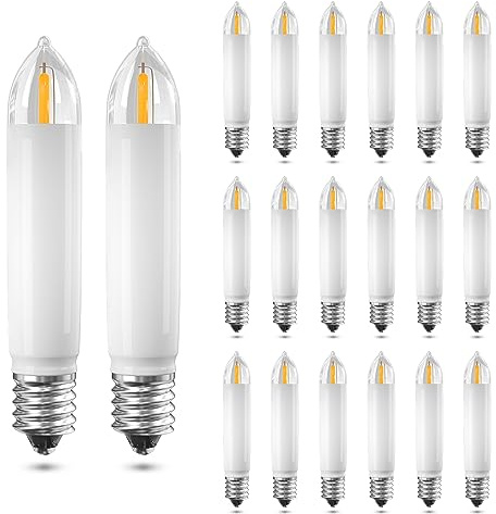 Klarlight 20X E10 23V LED Schwibbogenlampe Kleinschaftkerze 3W Warmweiß 2200K Ersatzlampe Schwibbogen u. Lichterketten für Weihnachtsbaum-20 Stück