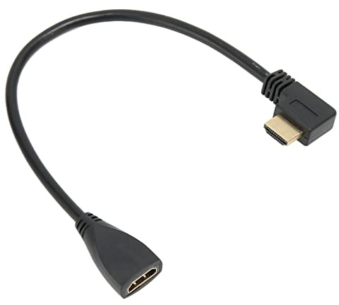 Bewinner per Cavo di Prolunga HDMI 1FT, Cavo di Prolunga Maschio-Femmina 4K HDMI 1.4 Ad Angolo Sinistro, Supporta 3D, Spina Placcata in Oro per Cavo HDMI per , Laptop, HDTV,