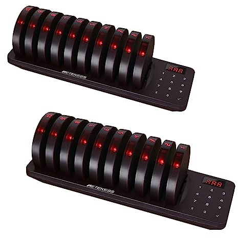 Retekess TD162 Pager System Restaurant, 20 Pager Pieper, Anti-Fall Design, Outdoor 500M, 3 Rufmodi, 300mAh Batterie, Kundenrufsystem Aufrufsystem, für Hotel