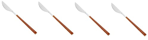 4pcs Stainless Steel Steak Knife Stainless Steel Serving Utensils Steak Butter Portable Steak Cutlery Butter Spreader Portable Butter Spreader Household Products Steak Knife Wooden/2084 ( Color : As S