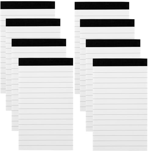 FINEASY 8 Stück A7 Mini Notizblöcke Klein, 30 Blatt pro Block Notizblock Klein, Liniert Schreibblock Kleiner Notizblock Block Notizzettel Nachfülleinlagen für Büro Haushalt Schule