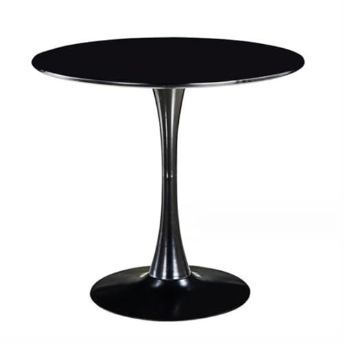 JHAISMAO Mitte des Jahrhunderts Rund Esstisch Für 2-4 Personen Hölzernes Küche Tisch Mit MDF-Platte Und Metallsockel Für Esszimmer Wohnbereich Restaurant(Size:70cm,Color:Schwarz)