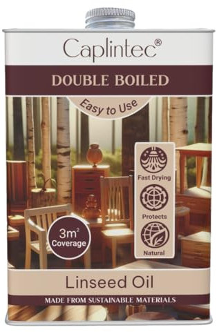 CaplinTec Linseed Oil - Double Boiled Furniture Polish, Ideal for Artist Paint, Floor Polish, Wood Stain, Liquid Masking Fluid, Enhance Protection and Restore Beauty, 250ml