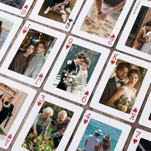 TDXHHW Individuelle Foto-Spielkarten, personalisierte Fotoalbum-Alternative, Spielkartendecks, einzigartige Familienparty-Geschenke, Hochzeits-Pokerkarten, Fotogeschenk, personalisierte Geschenke für