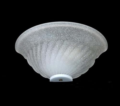 Generico Applique classico in vetro 1 luce Girella Bianco lampada da parete a mezzaluna in vetro per bagno camera soggiorno cucina scala corridoio in offerta