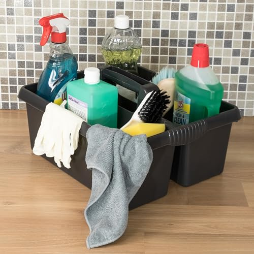 2x Tragbarer Organizer Putzmittel 38x32x15cm Schwarz Pferd Putz Caddy eckig