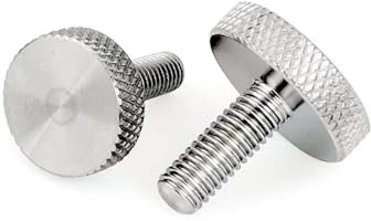 XIOKLM 1/5 Stück M3 M4 M5 M6 M8 M10 GB835 304 A2-70 Edelstahl-Rändel-Flachkopf-Handfestziehen für Vorhangwand, Rändelschraube DIN653 (2 Stück M5 x 10 mm)