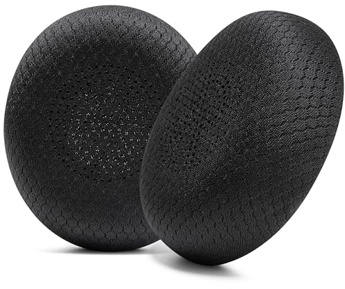 WC PadZ Evolve2 65 - XL Airweave-öronkuddar i tyg för Jabra Evolve2 65, Evolve2 40 & Elite 45h från Wicked Cushions | Förbättrad komfort, tjocklek och hållbarhet | Black