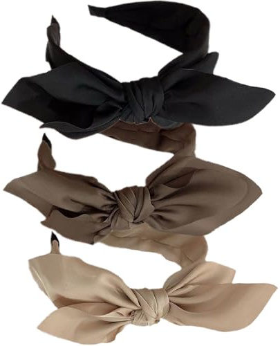 3PCS Headbands for Women's Hair Boho Wrap Tie Fashion Hairbands Elastic Twist Hair Scarf Pretty Bow Tie Hair Bands Wide Alice Hair Bands for Women