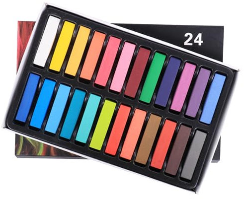 Haarkreide, 24 Farben, temporäre Haarfarbe, sichere Haarkreide für Kinder, auswaschbarer temporärer Haarfarbstift, farbenfrohe Geschenke, tolles Spielzeug für Kinder und Erwachsene, Halloween, Karneva