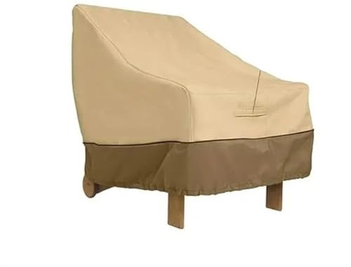 ATUMY Funda Balancin Jardin Funda para sillón Individual con asa, Color a Juego, para Exteriores, jardín, Patio, Muebles de Sol Funda Columpio Jardin(Beige and Brown,80 85 92cm)