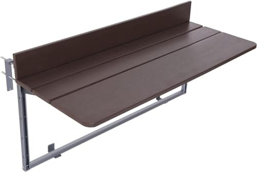 PLMNBQWE Klappbarer Balkondecktisch, Balkontisch, Balustrade-Balkon-Stehtisch, Stehtisch für den Außenbereich, höhenverstellbarer Kleiner Balkontisch, Spac