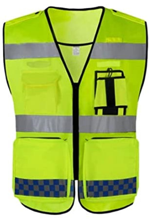 Industrielle Warnweste Wasserdicht Reflektierender Anzug Aus Oxford-Stoff, Fluoreszierende Gelbe Reflektierende Sicherheitsweste Mit Reflektierenden Streifen ReißVerschluss Reflektierende Weste(XXL)
