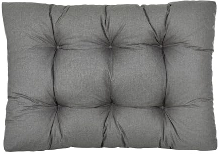 PFM HOME Palettenkissen 120 x 80 cm Outdoor-Kissen für Palettensofa Palettenmöbel Europaletten - Sitzkissen Wasserdicht - Paletten-Auflagen Gesteppt - Dunkelgrau